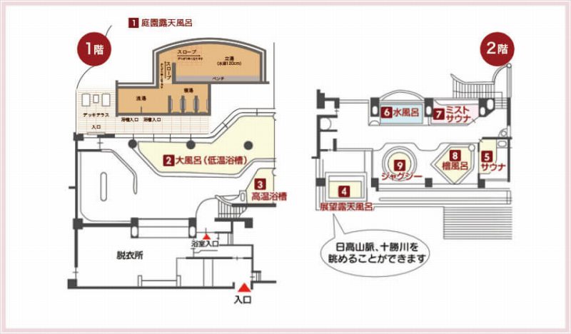 十勝川温泉第一ホテル 大浴場 見取り図